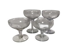 Vintage Clear Champagne/Tall Sherbet Glass Set of 4 Drinking Glass Barware