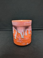 Parsley Pottery Handmade Ceramic Tumbler / Handleless Mug – Orange Glaze