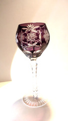 Anna Hutte Vintage Crystal Cut to Clear Hock Wine Glasses, Various Colors, W Ger