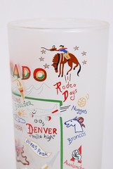 RARE ©2004 Catstudio Colorado State 15 oz. Tall Frosted Drinking Glass Broncos