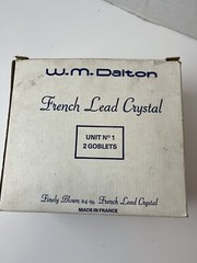 💥W.M. Dalton French Lead Crystal Unit No. 2 Wine Glasses X2 W Box 1 Day Ship!👍