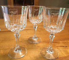 Set of 3 7UP Crystal Wine Glasses, Avignon, Cristal D’Arques – Rare