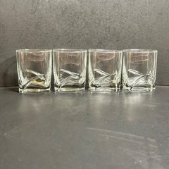 Set of 4 Vintage Durobor Hi Fi Heavy Bottomed 7 oz Rocks Glasses, Belguim