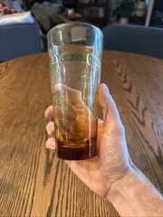 Libbey Honey Amber Ripple Wave Drinking Glasses Set Of 3