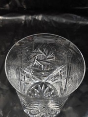 5 Vintage MCM Neman Glassworks Russian Cut Crystal Hot Tea Glasses Hand Cut 131