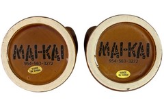 Mai Kai Brown Vintage Tiki Mug Ceramic Tall Tumbler Glass Retro Barware Set Of 2