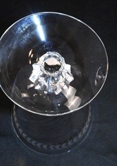 Anchor Hocking, Fostoria Laurel pattern crystal glasses 4@6″ + 1 crystal pitcher