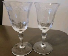 Morgantown Mayfair Clear Stem Goblet Wine Glasses set of 2