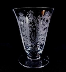 6 Vintage Tiffin Glass Etched La Fleur Pattern Juice Glasses Goblets Near Mint