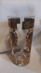 Vtg Highball Glasses Vito Bari Gold Crest 22Kt Gold Leaf MCM Set Of (5)
