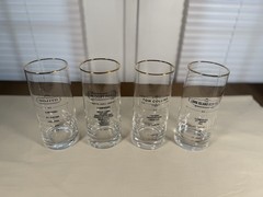 Cellini Set of 4 Tall Cooler Glasses 16oz 18K Gold Rim Cocktail Recipe Highball