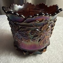 Antique Northwood Grape and Cable Amethyst Open Spooner
