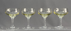 11 Sasaki CORONATION CITRON Yellow 5″ Champagne/Tall Sherbet Twisted Stem: MINT