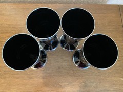 Duncan Miller Ripple Call of the Wild Silver Overlay Tumblers, Set of 4