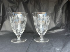 Vintage Cambridge Glass Crystal Oyster Cocktail Line Juice Paneled Optic Glass