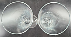 2) Gorham Amore Dove Fluted Champagne Glass Set Elegant Clear Frost Stemware Lot