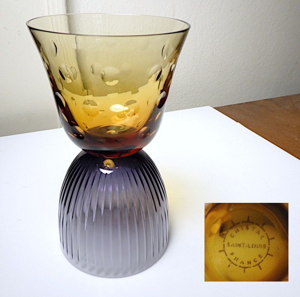 St Louis Crystal LES ENDIABLES Bubbles 6 1/8″ Goblet, Mint!