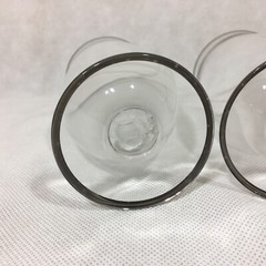 Lot of 3 Crystal Iced Tea Glasses Double Platinum Trim Foot 5-3/4″ Vintage