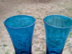 Royal Leerdam Williamsburg CW5T Blenko Glass Turquoise Drinking Glasses (5) Rare