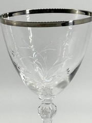 Tiffin Franciscan Water Goblets Pair Lenox Kingsley 1956-1962 Platinum Rim 6.5″