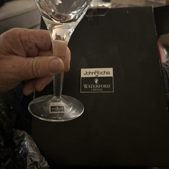 Set of 2 Waterford John Rocha Dot Imprint Water Goblets 8 1/2” NEW W/Box