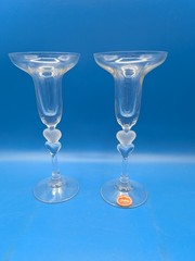 Gorham Amore Candlesticks Double Hearts Wedding Candlesticks (2) 7 3/4″