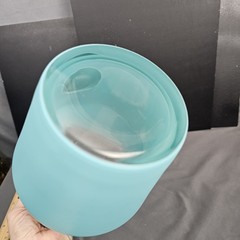 VTG Glass Blendo mid Century Blue Pitcher Frosted Gold Trim Water Juice Bar