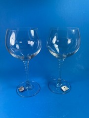 Studio Nova Wine Glasses Venice 24% Lead Crystal 14oz Austria Set of 2 Vtg C63