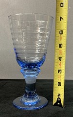 Libbey Sirrus Light Ice Blue Ribbed Wine Water Goblet Glasses 12oz Set of 4