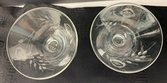 Etched Glass Mini Martini Glasses Set of 2 Floral Pattern M1