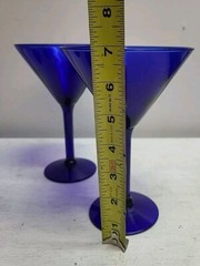 Set of 4-7″ Dark Cobalt Blue Martini Glasses Wine Cocktail Party Goblet