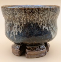 sake cup　”GUINOMI　HAGI-YAKI” peacock glaze 01