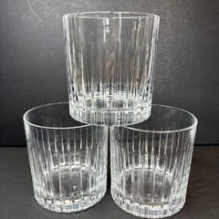 Fine Crystal Rocks/Old Fashion Heavy Bottom Glasses Baccarat Style Set Of 3