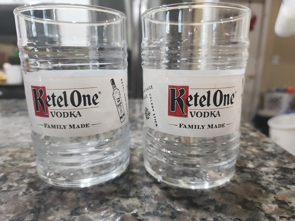Pair Of Ketel One 16 oz Vodka Glasses With Bloody Mary Recipe