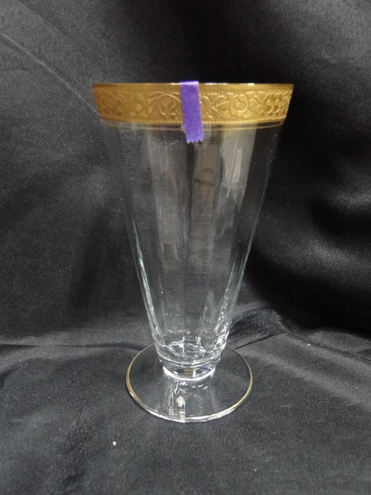 Tiffin Rambler Rose, Encrusted Gold Band: Iced Tea / Parfait, 6 1/8″ Tall, As Is