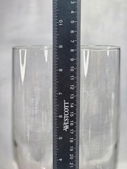 2) Libbey Glass Romance Champagne Flutes 9″ cut glass Heart shaped stem