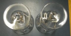 VINTAGE LOT 2 WM DALTON 24% LEAD CRYSTAL CHERBOURG FRENCH CHAMPAGNE STEM GOBLETS