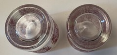 Two (2) Royal China Memory Lane Pink 4 oz. Glassware Juice Tumblers