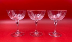 3 Lenox STARFIRE-ROMANCE SHAPE Crystal Glasses Champagne / Tall Sherbert