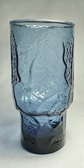 Set 8 Vintage Libbey Normandy Blue Rock Sharp Tumbler Glasses Mid Century Modern