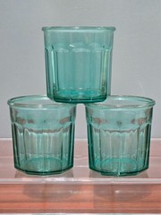 Set of 3 Luminarc Working Glasses 500 Tumblers Aqua Teal Green 10 Panel