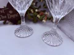 3 Mikasa PARK LANE Crystal Wine Glasses 6-7/8 1 Goblet Glass