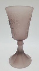 Tiara Indiana Tiara Purple Amethyst Satin Glass Last Supper Goblet Chalice Rare