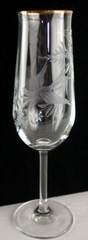 Set of four champagne flutes with a hand carved design Bird & Flowers Beautiful