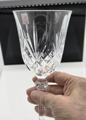 Set of 4 RCR Cristalleria Italiana Cut Crystal Melodia Wine Goblets / Glasses
