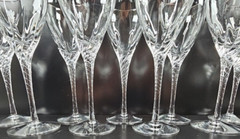 12 Lenox Encore Platinum Wine Glasses Set Elegant Crystal Clear Swirl Stems Lot