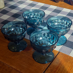 These are vintage Indiana Glass Whitehall sherbet or champagne glasses. 4 Piece