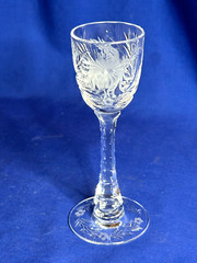 Rare Hawkes American Brilliant cut glass China Aster pattern cordial