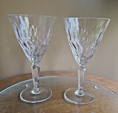 Majesty Water Wine Goblet Glass HUTSCHENREUTHER Crystal Cut Clear 6 7/8 » Set 2