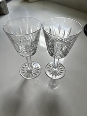 Set of 2 Waterford Lismore Crystal 4oz 5 7/8 Stem Wine Glass Goblet Lot..